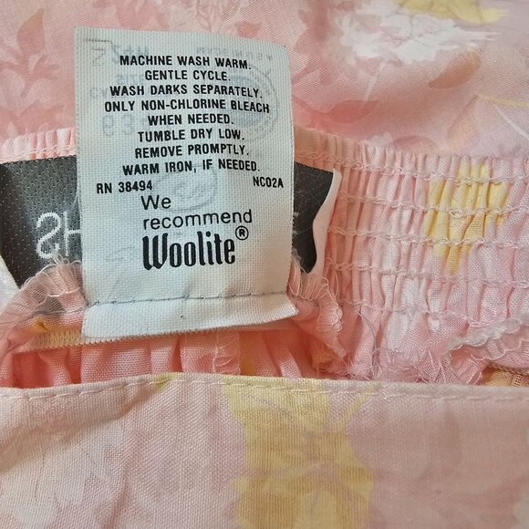 VTG 60's American Floral Pink Midi Skirt Cotton Blend Sz 24W Made USA UNION - Picture 10 of 10